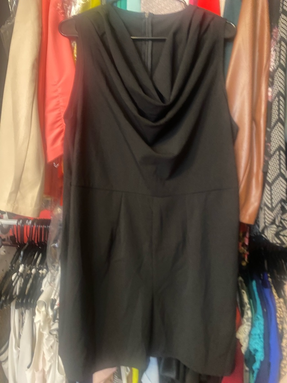 SHEIN Black Sleeveless Cowl-Neck Jumpsuit